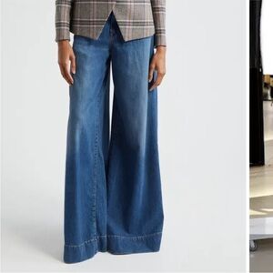 Veronica Beard Haizley Extra Wide Jeans in Bright Blue Size 26